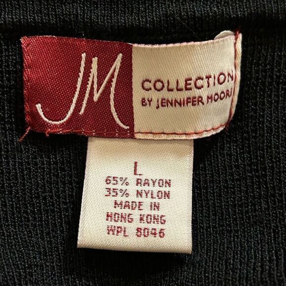 JM Collection by Jennifer Moore Black Cardigan Sweater Women's Size L - Picture 3 of 4